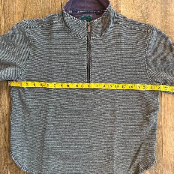 Robert Graham 1/4 Zip Jersey Knit Pullover Henley Sweater - Picture 7 of 9